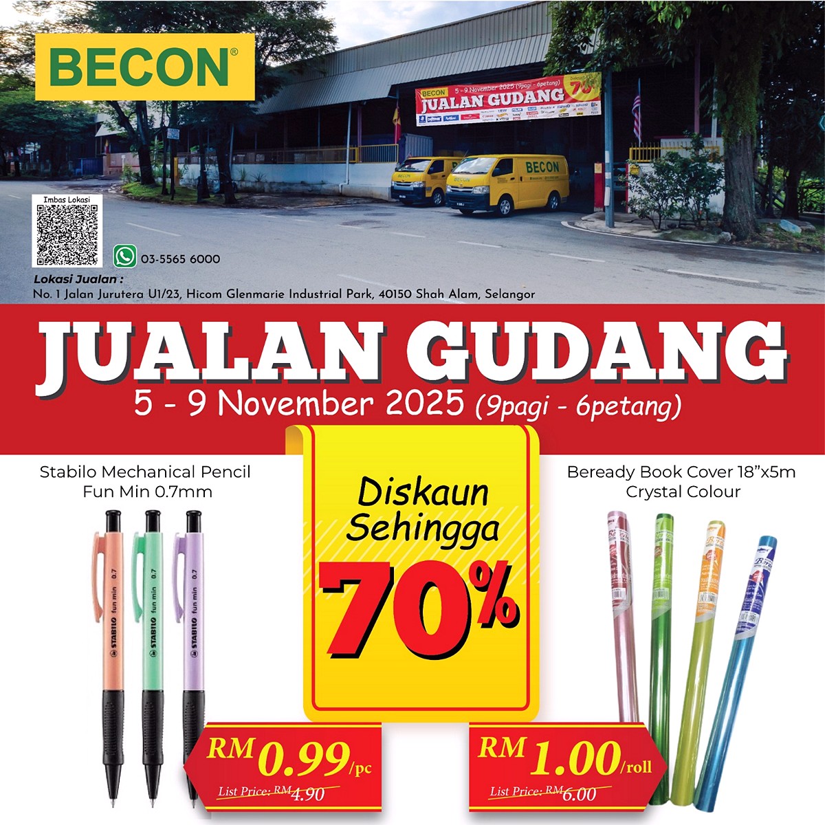 WhatsApp-Image-2025-10-27-at-13.47.25_97e11182 5-9 Nov 2025: BECON Warehouse Sale in Shah Alam! Up to 70% OFF Stationery, Paper, Office & School Supplies