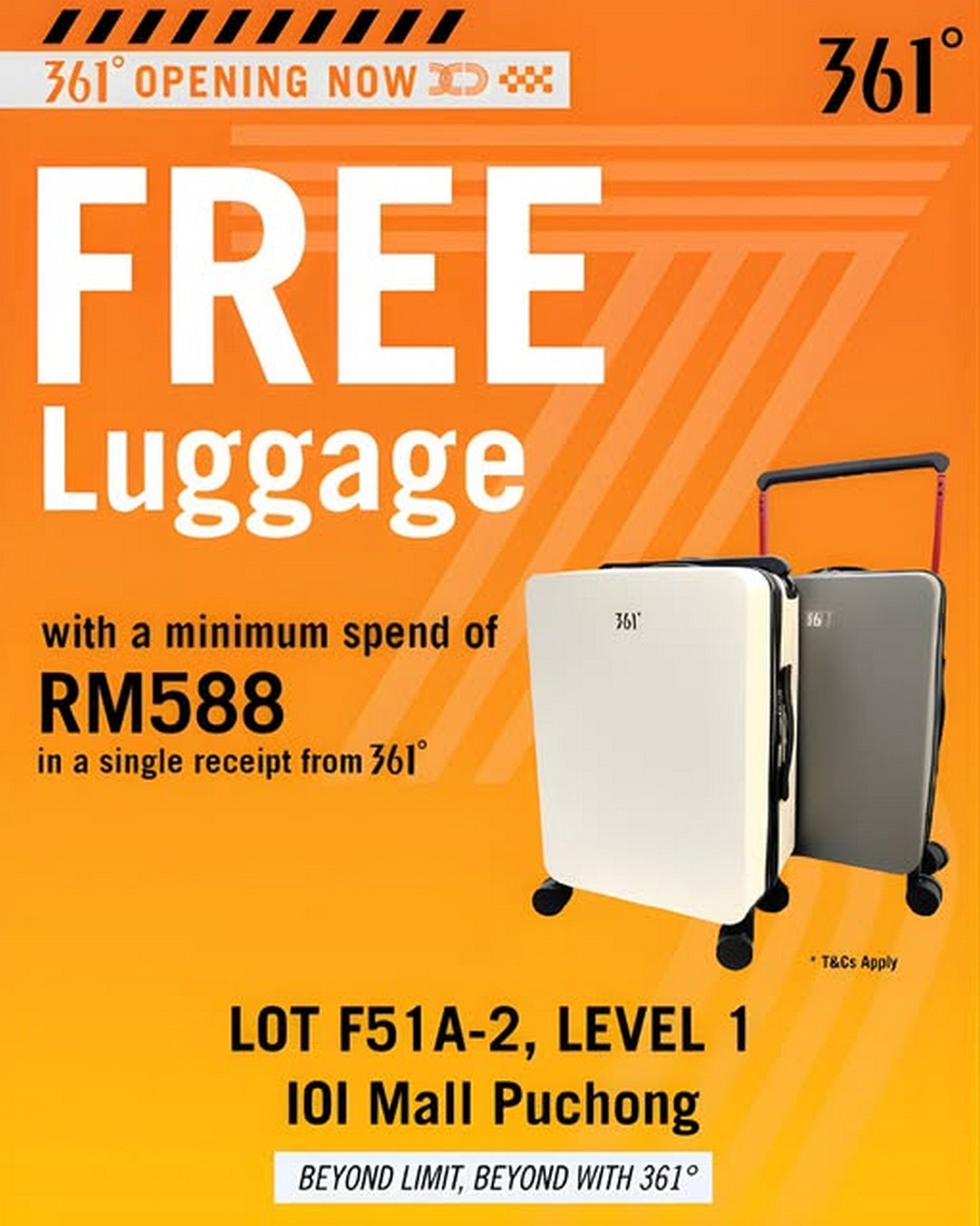 361-Malaysia-Grand-Opening-Free-Luggage-Giveaway 26 November 2025 onwards: 361 Malaysia: Grand Opening Free Luggage Giveaway and Storewide Sale: Promotion