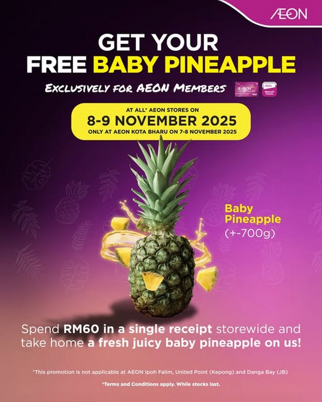 AEON-Malaysia-Free-Baby-Pineapple-Promotion 8-9 November 2025: AEON Malaysia: Free Baby Pineapple Promotion for Members