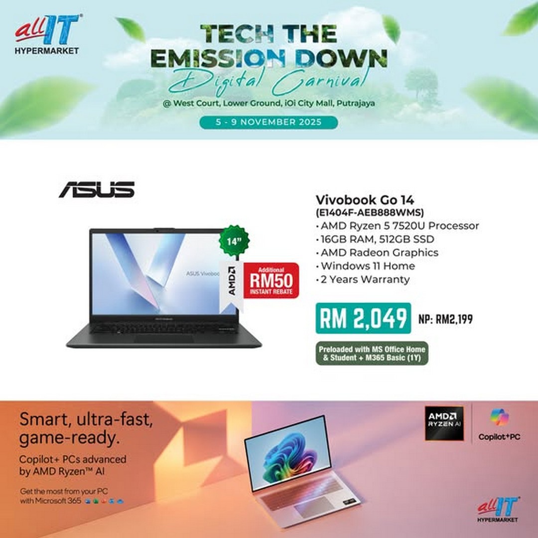 ALL-IT-HYPERMARKET-Tech-The-Emission-Down-Digital-Carnival-1 5-9 November 2025: ALL IT HYPERMARKET: Tech The Emission Down Digital Carnival – Laptop Specials Promotion