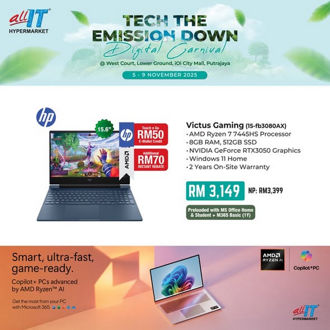 ALL-IT-HYPERMARKET-Tech-The-Emission-Down-Digital-Carnival-2 5-9 November 2025: ALL IT HYPERMARKET: Tech The Emission Down Digital Carnival – Laptop Specials Promotion