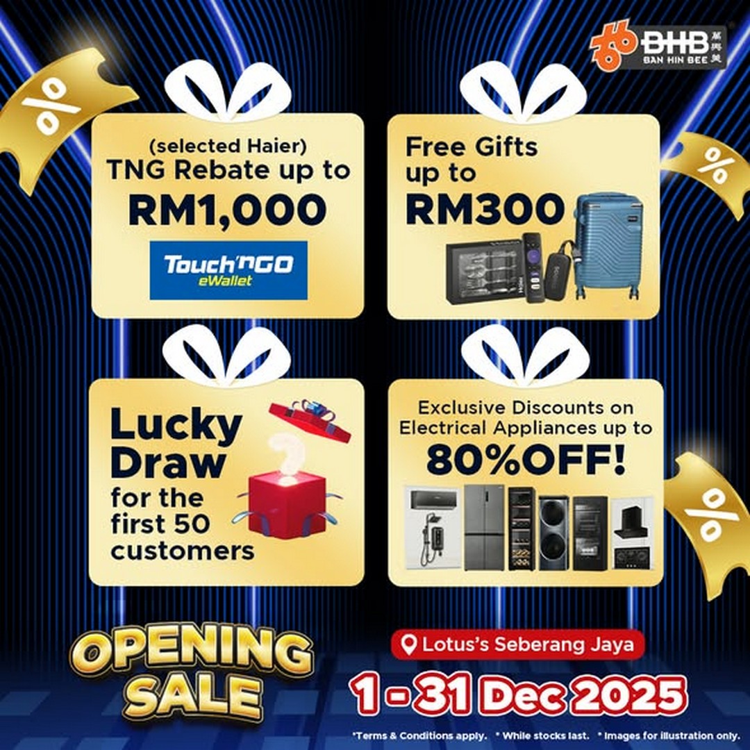 Ban-Hin-Bee-at-Lotuss-Seberang-Jaya-1 1–31 December 2025: Ban Hin Bee at Lotus’s Seberang Jaya: Year-End Electronics Sale with Up to 80% OFF and Free Gifts