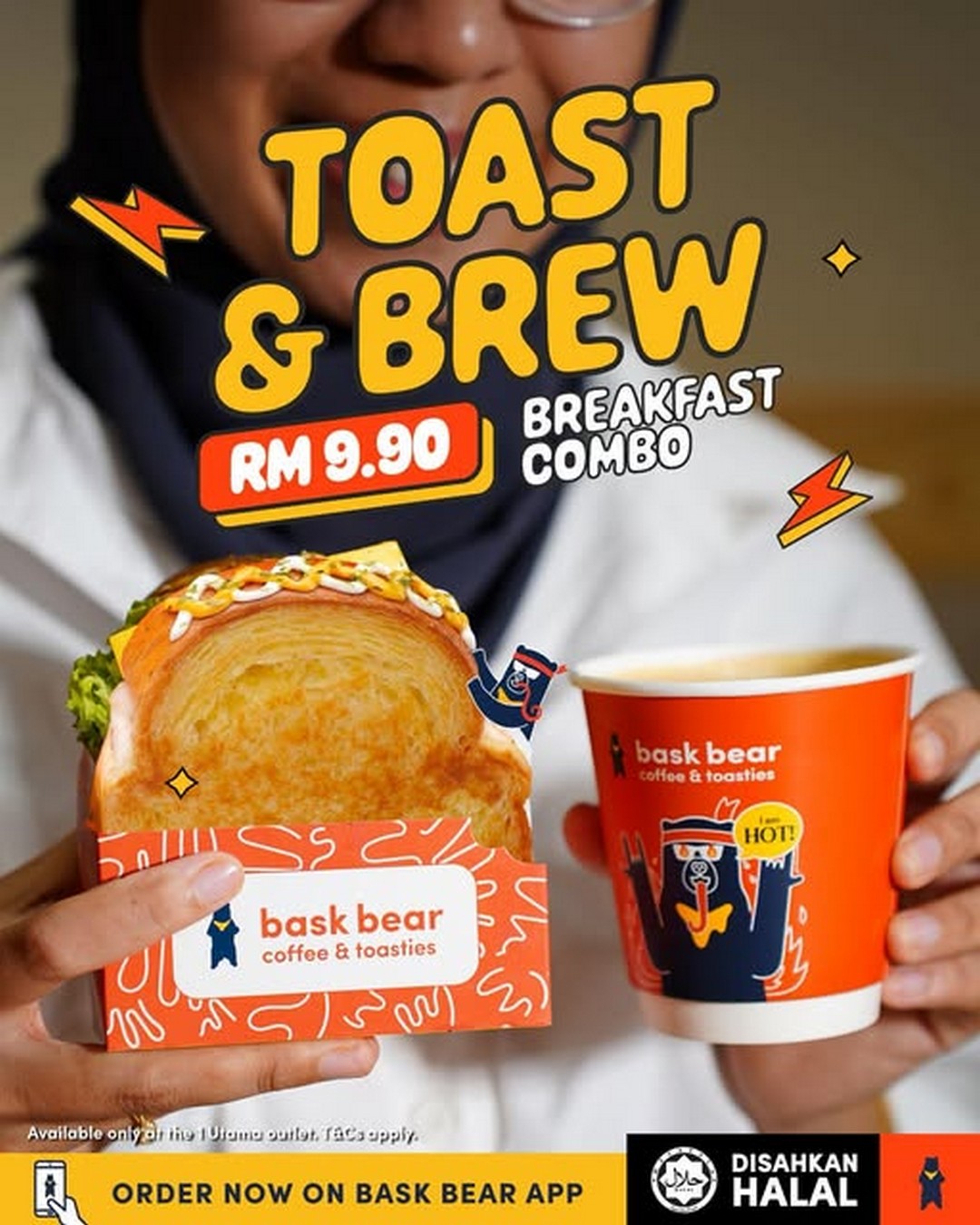 Bask-Bear-Coffee-Breakfast-Combo-Promotion 4 November 2025 onwards: Bask Bear Coffee: Breakfast Combo Promotion at RM9.90 Before 10AM