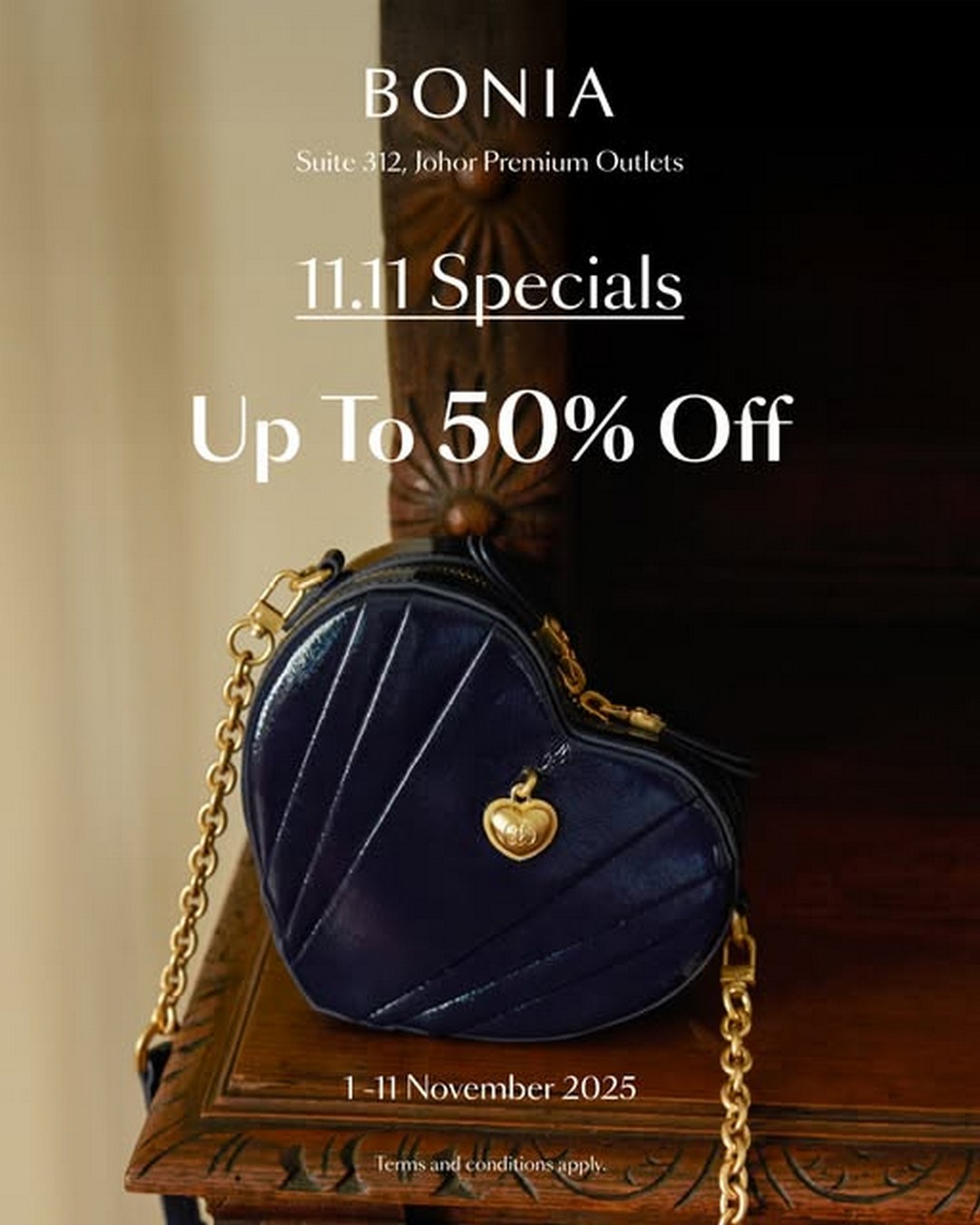 Bonia-Malaysia-Special-Sale-at-Johor-Premium-Outlets 1–11 November 2025: Bonia Malaysia Special Sale at Johor Premium Outlets – Enjoy Up to 50% Savings on Selected Items