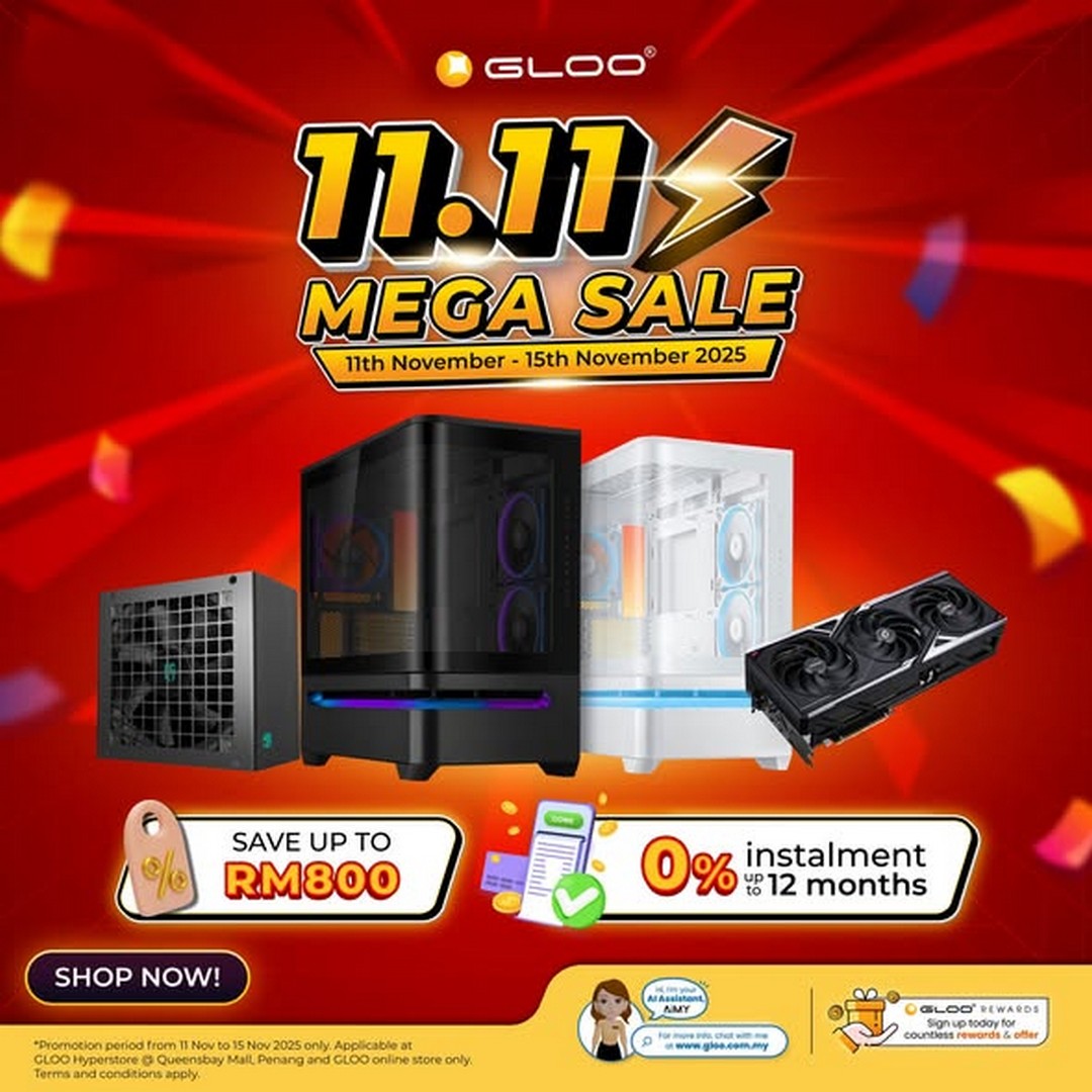 GLOO-PC-Components-Mega-Sale 11-15 November 2025: GLOO PC Components Mega Sale: Save up to RM800 on Top-Tier PC Gear – Sale & Exclusive Rewards