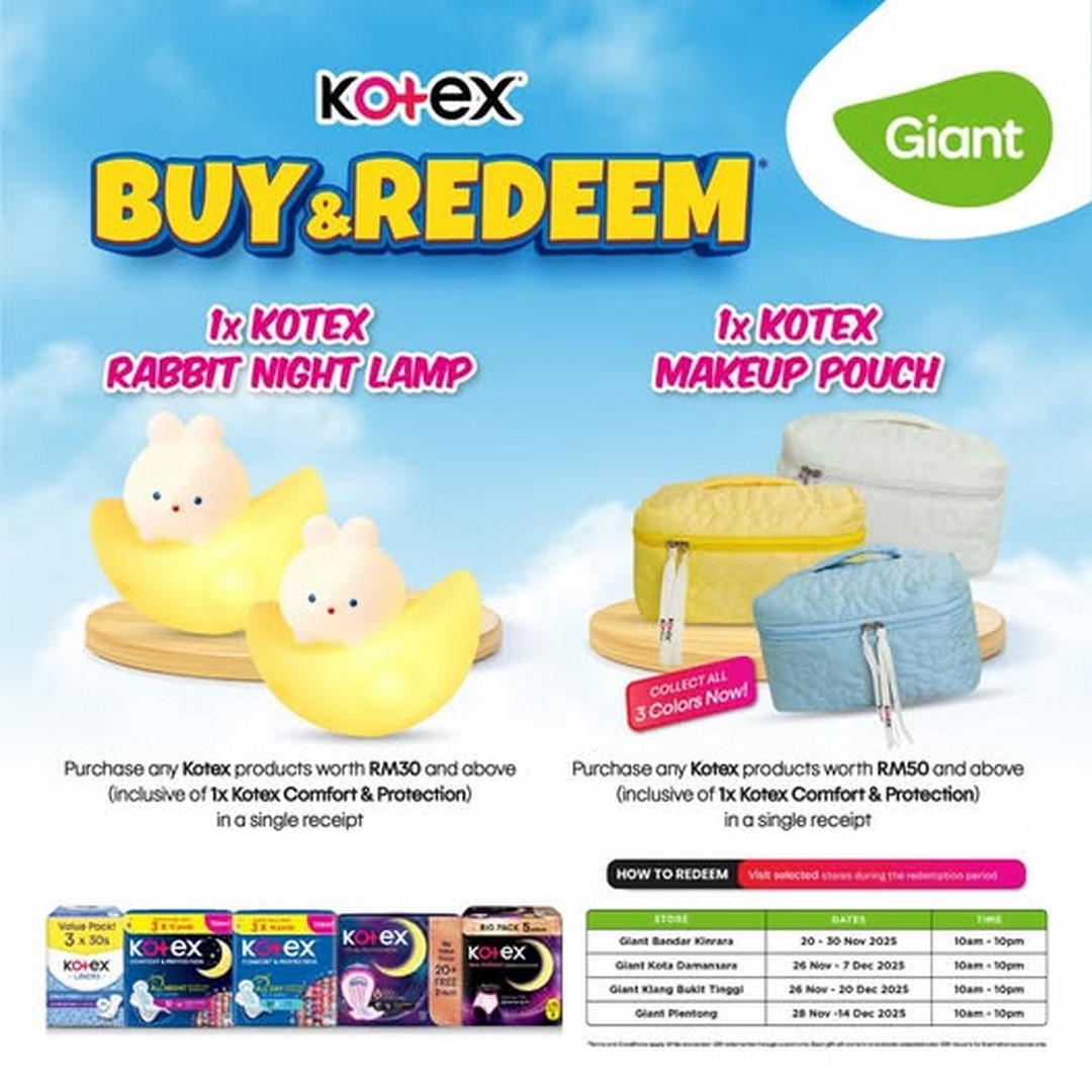 Giant-Malaysia-x-Kotex-Buy-Redeem-Promotion 20 November-14 December 2025: Giant Malaysia x Kotex Buy & Redeem Promotion, Exclusive Free Gifts at Selected Stores