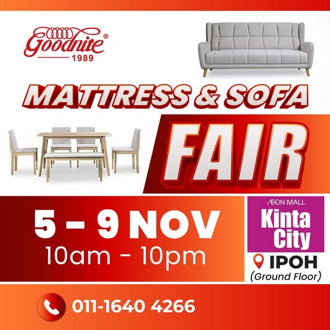 Goodnite-Malaysia-Mattress-Sofa-Fair 5–9 November 2025: Goodnite Malaysia Mattress & Sofa Fair: Premium Bedding Sale at AEON Mall Kinta City Ipoh
