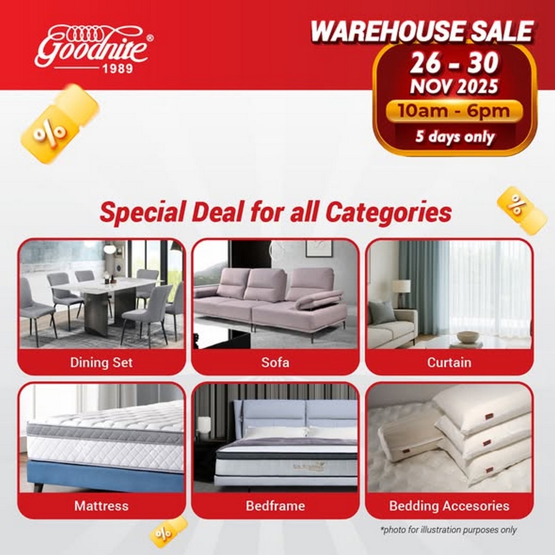 Goodnite-Malaysia-Warehouse-Sale-2025-2 26-30 November 2025: Goodnite Malaysia: Warehouse Sale 2025 – Unbeatable Deals on Sofas, Mattresses, and Home Essentials