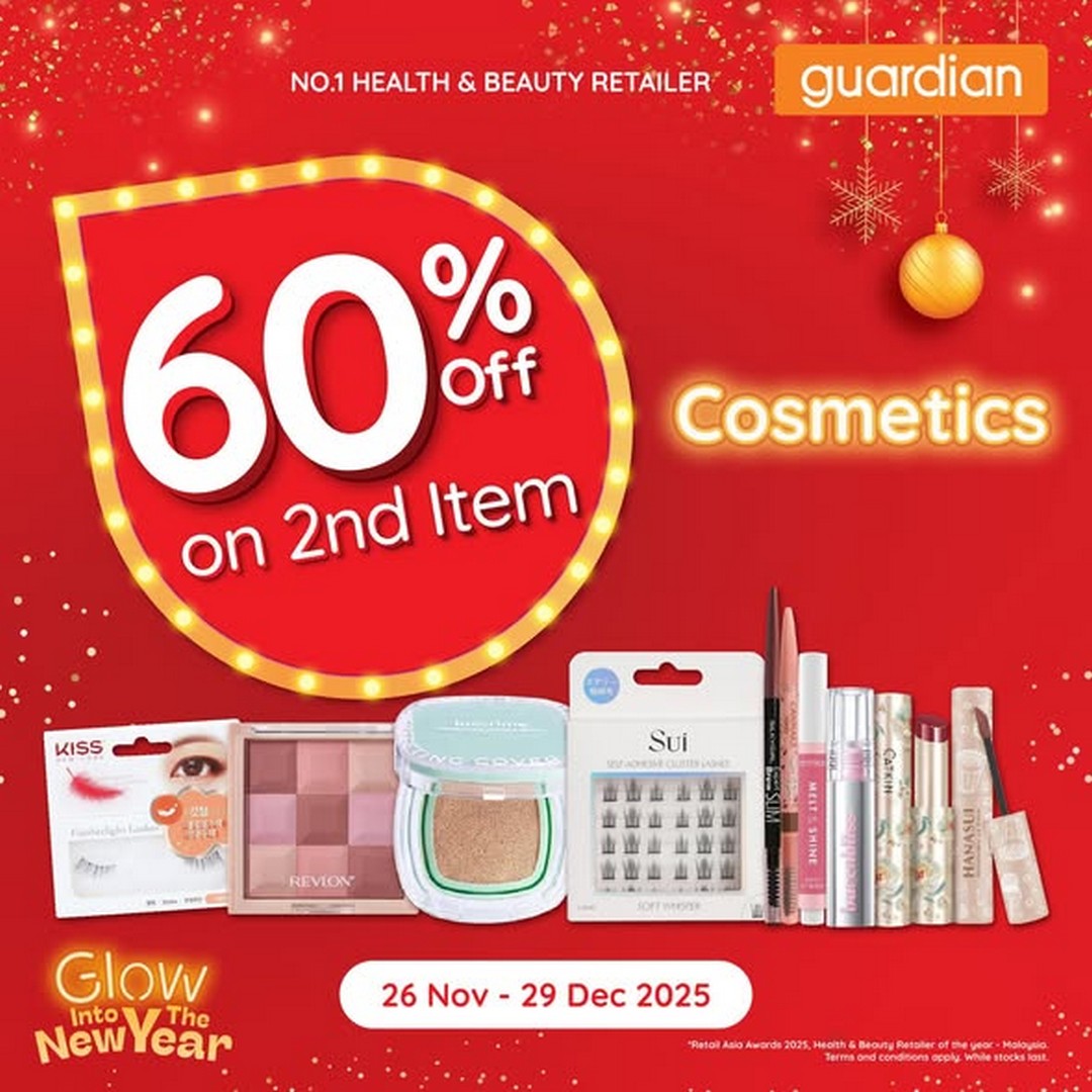 Guardian-Malaysia-60-OFF-Second-Item-Promotion-2 26 November–29 December 2025: Guardian Malaysia: 60% OFF Second Item Promotion with Member Rewards and Free Gifts, In-Store and Online Savings