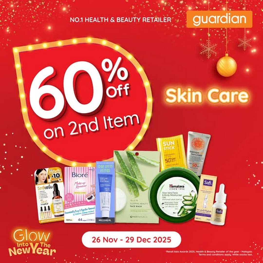 Guardian-Malaysia-60-OFF-Second-Item-Promotion-3 26 November–29 December 2025: Guardian Malaysia: 60% OFF Second Item Promotion with Member Rewards and Free Gifts, In-Store and Online Savings