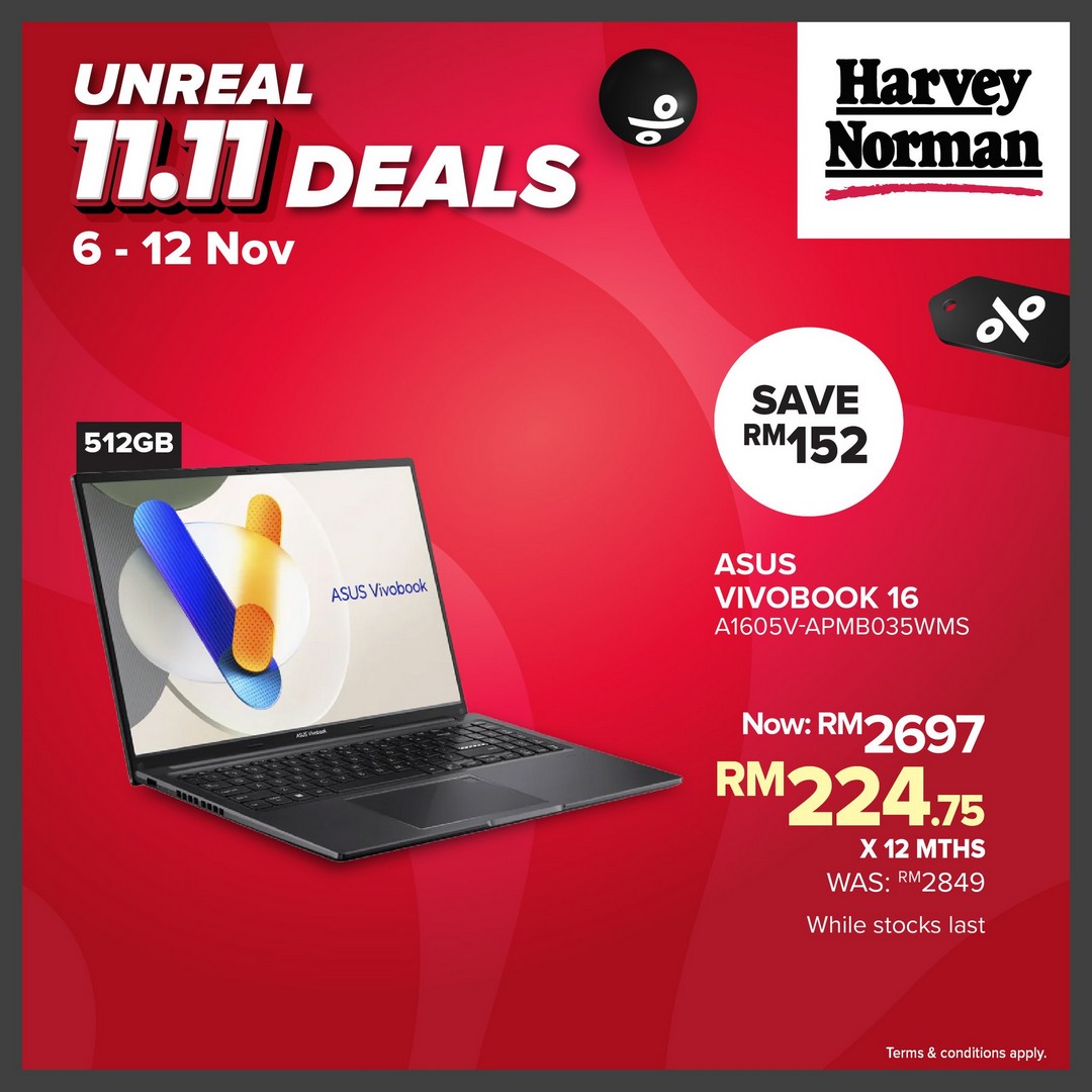 Harvey-Norman-Malaysia-11.11-Double-Savings-Sale-5 6-12 November 2025: Harvey Norman Malaysia: 11.11 Double Savings Sale – Up to 80% Off Electronics, Home & Lifestyle Deals