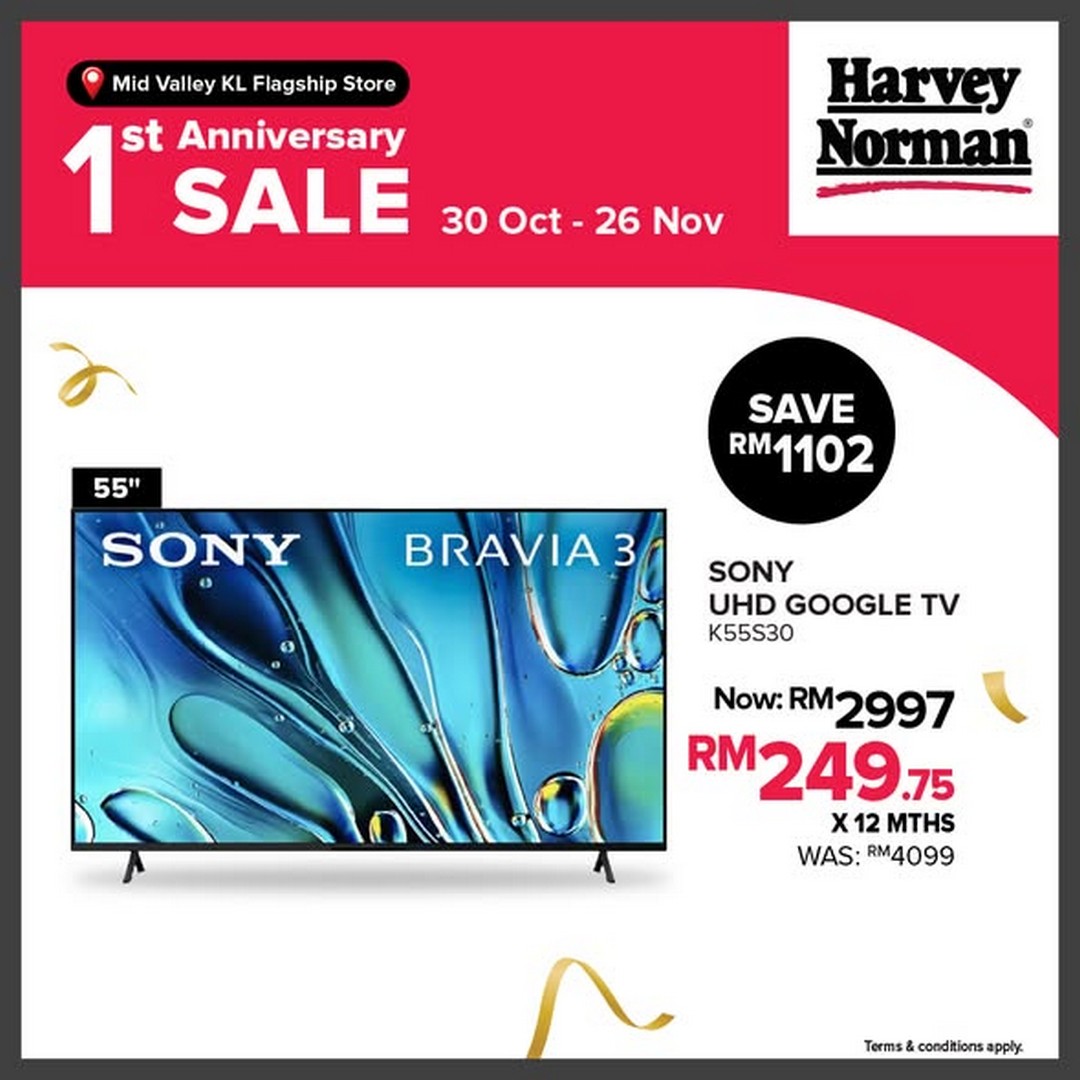 Harvey-Norman-Malaysia-1st-Anniversary-Sale-3 30 October-26 November 2025: Harvey Norman Malaysia: 1st Anniversary Sale: Huge Discounts Up to 78% Off