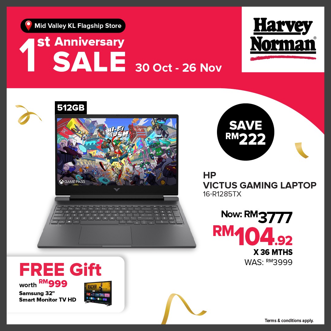 Harvey-Norman-Malaysia-1st-Anniversary-Sale-8 30 October-26 November 2025: Harvey Norman Malaysia: 1st Anniversary Sale: Huge Discounts Up to 78% Off