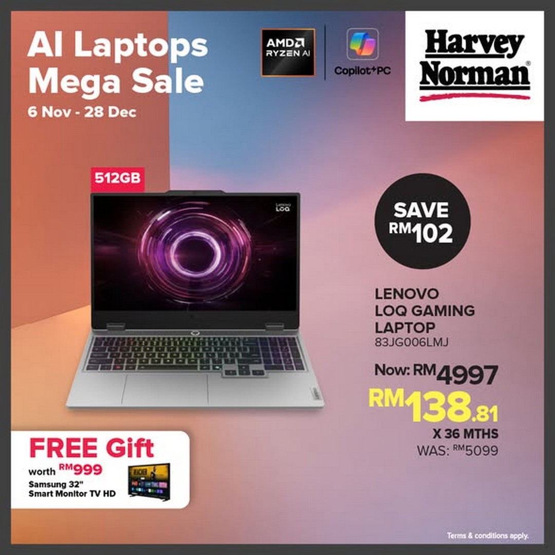 Harvey-Norman-Malaysia-Grab-the-Latest-AI-Laptops-1 6 November–28 December 2025: Harvey Norman Malaysia: Grab the Latest AI Laptops with Huge Savings and Free Gifts: Promotion