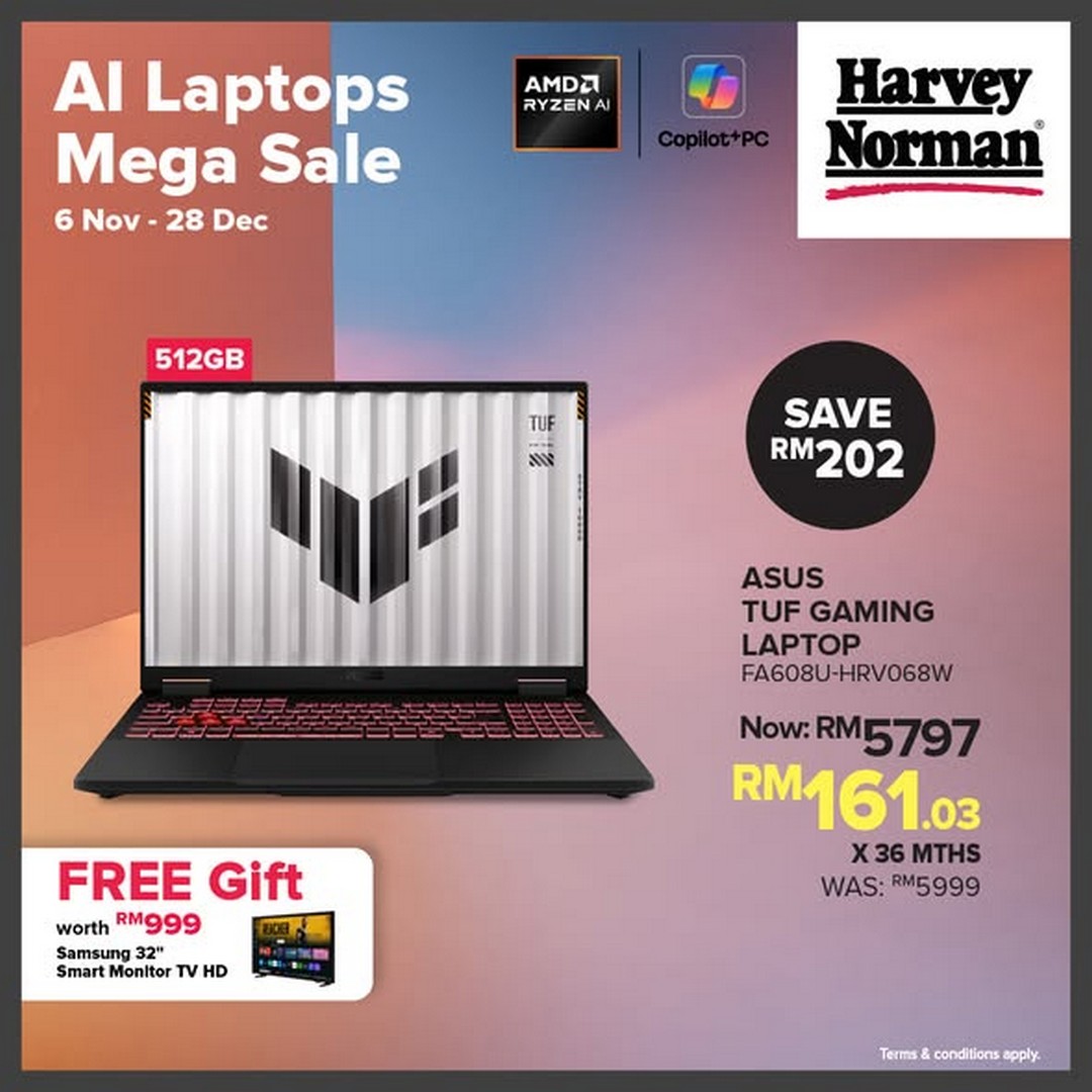 Harvey-Norman-Malaysia-Grab-the-Latest-AI-Laptops-2 6 November–28 December 2025: Harvey Norman Malaysia: Grab the Latest AI Laptops with Huge Savings and Free Gifts: Promotion