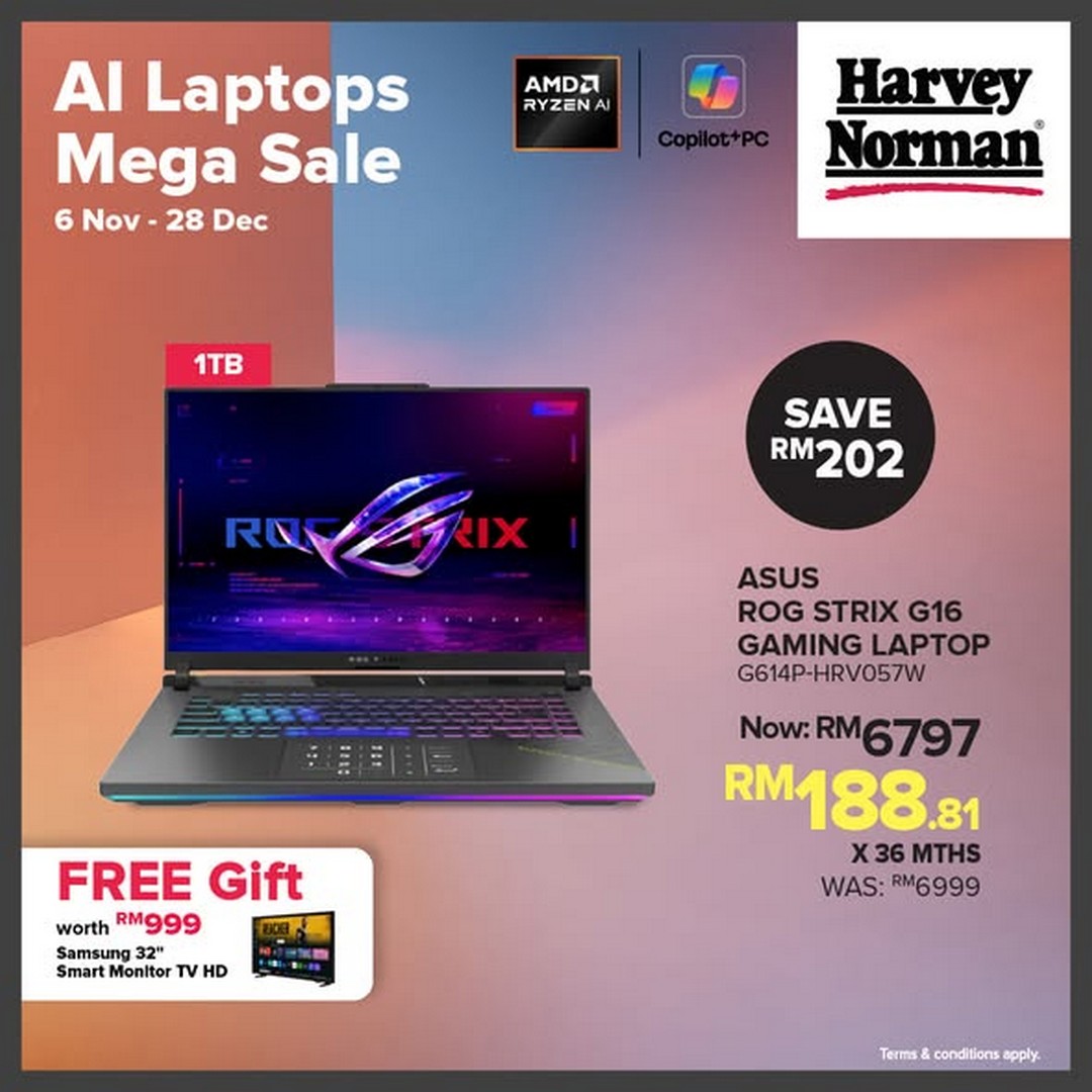 Harvey-Norman-Malaysia-Grab-the-Latest-AI-Laptops-3 6 November–28 December 2025: Harvey Norman Malaysia: Grab the Latest AI Laptops with Huge Savings and Free Gifts: Promotion