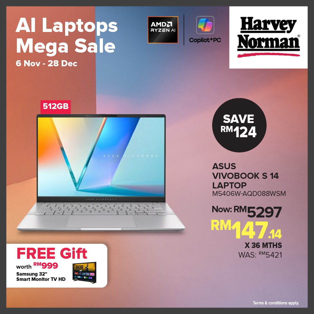 Harvey-Norman-Malaysia-Grab-the-Latest-AI-Laptops-4 6 November–28 December 2025: Harvey Norman Malaysia: Grab the Latest AI Laptops with Huge Savings and Free Gifts: Promotion
