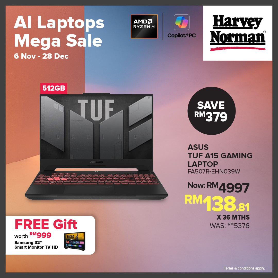 Harvey-Norman-Malaysia-Grab-the-Latest-AI-Laptops-7 6 November–28 December 2025: Harvey Norman Malaysia: Grab the Latest AI Laptops with Huge Savings and Free Gifts: Promotion