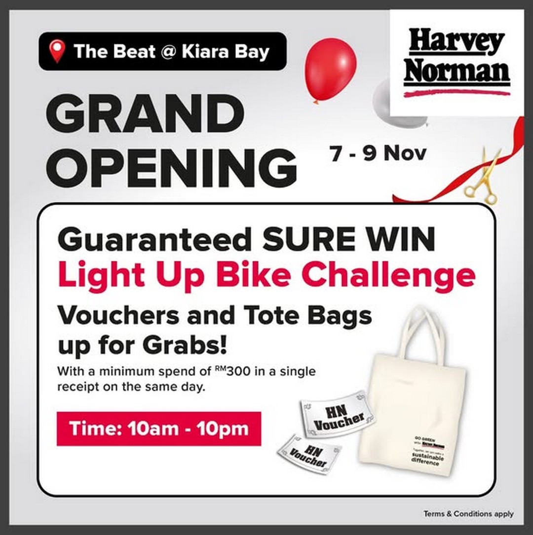 Harvey-Norman-Malaysia-Grand-Opening-Celebration-3 7–9 November 2025: Harvey Norman Malaysia Grand Opening Celebration at The Beat @ Kiara Bay – Exclusive Deals, Lucky Draws, and Family Fun Weekend Promotion