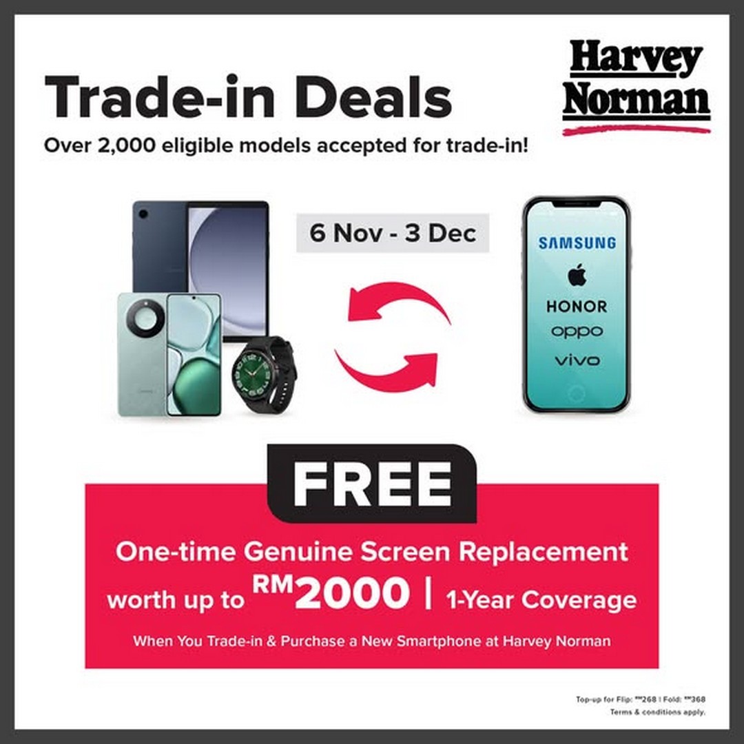 Harvey-Norman-Malaysia-Trade-In-Your-Old-Phone 13 November–3 December 2025: Harvey Norman Malaysia: Trade-In Your Old Phone & Enjoy Free Screen Replacement Promotion