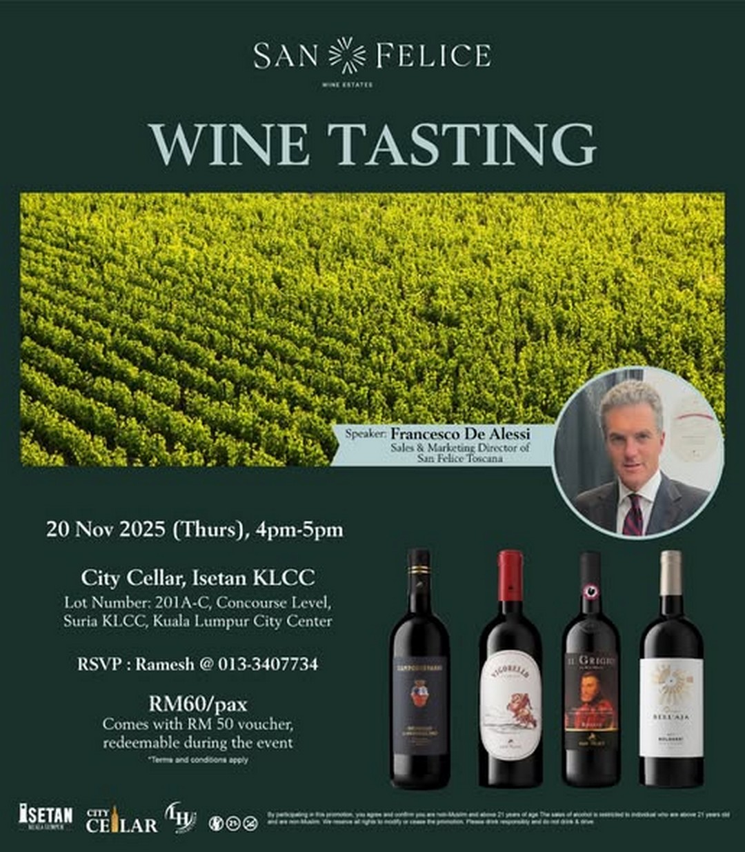 Isetan-Kuala-Lumpur-Exclusive-San-Felice-Wine-Tasting-Session 20 November 2025: Isetan Kuala Lumpur: Exclusive San Felice Wine Tasting Session: Event at City Cellar, Isetan KLCC