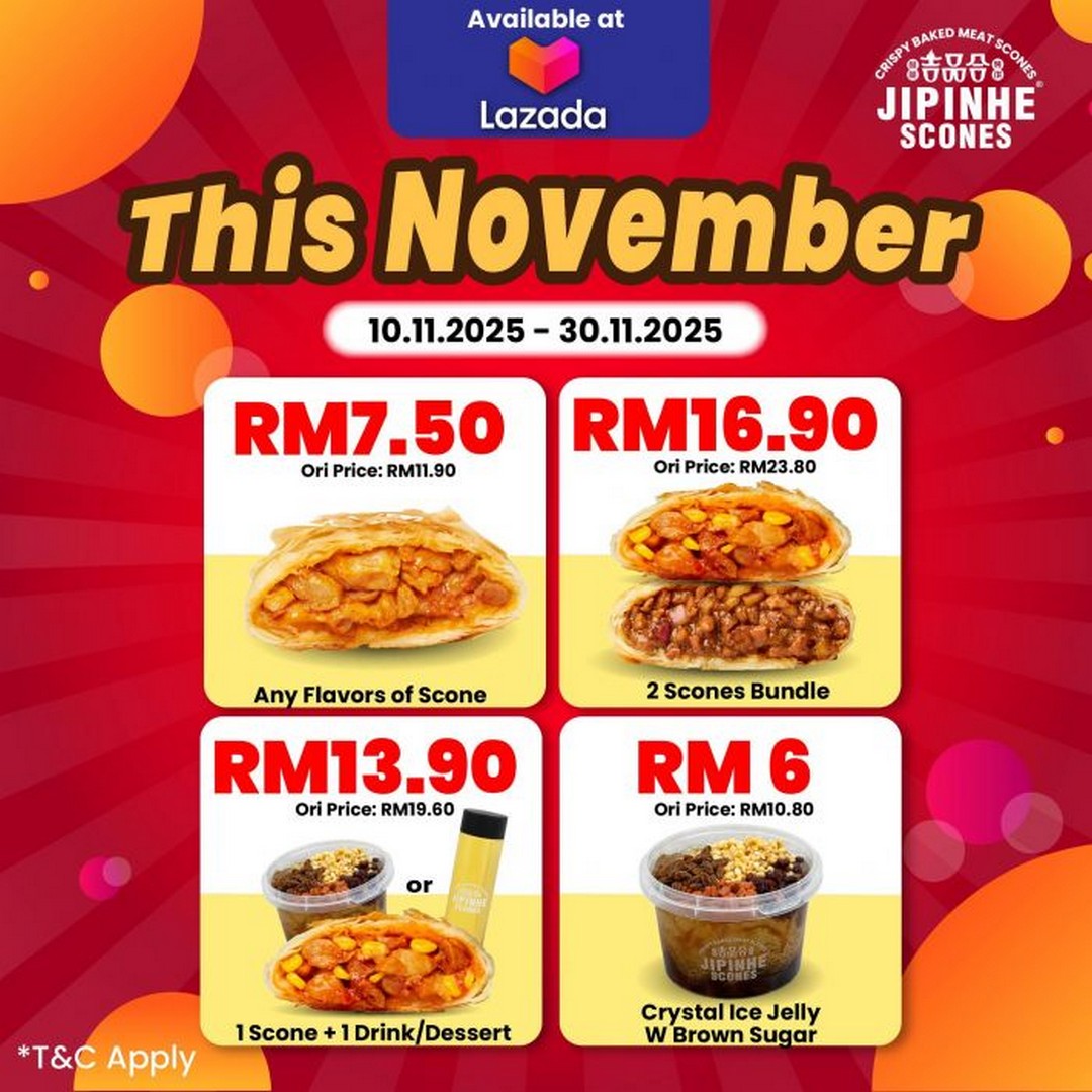 Jipinhe-Scones-11.11-Sale-on-Shopee-Lazada-6 7-30 November 2025: Jipinhe Scones: 11.11 Sale on Shopee, Lazada & Touch ’n Go eWallet – Exclusive Food Promotions