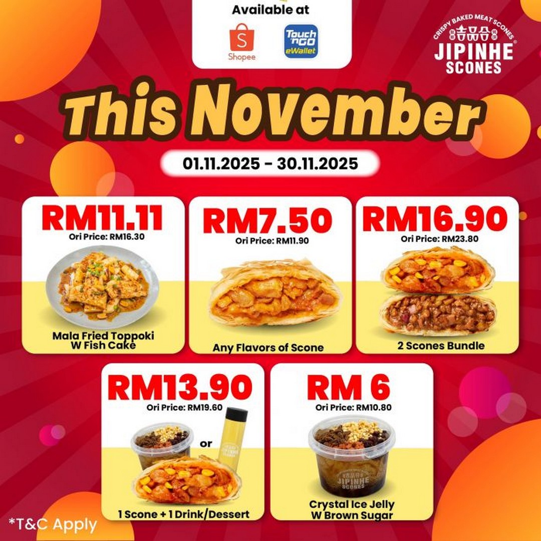Jipinhe-Scones-11.11-Sale-on-Shopee-Lazada-7 7-30 November 2025: Jipinhe Scones: 11.11 Sale on Shopee, Lazada & Touch ’n Go eWallet – Exclusive Food Promotions