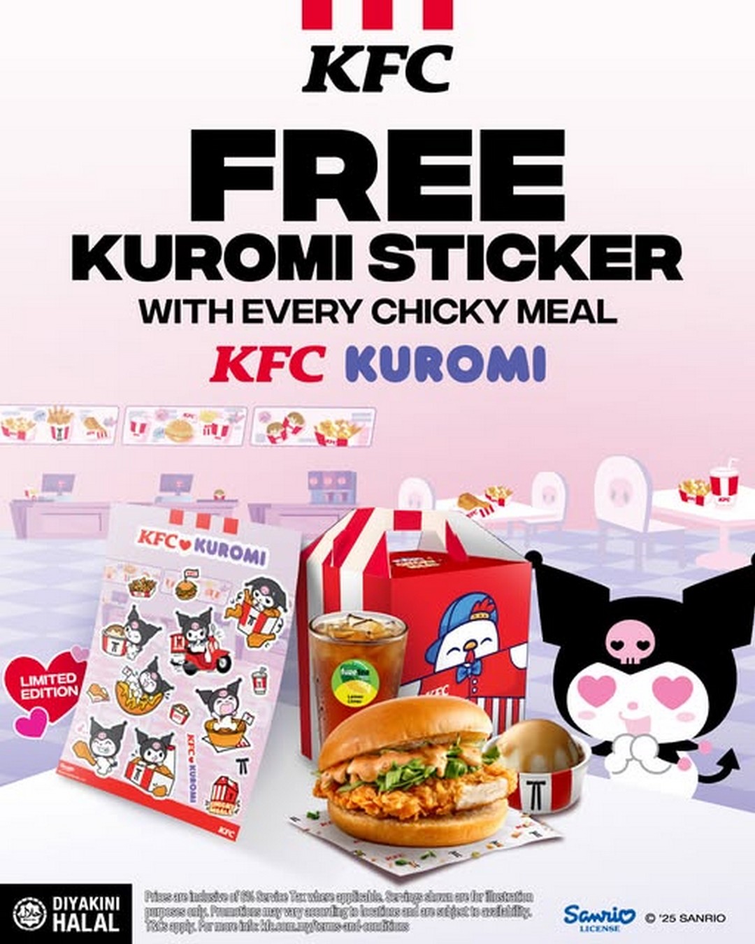 KFC-Malaysia-Kuromi-Chicky-Meal-Giveaway 4 November 2025 Onwards: KFC Malaysia: Kuromi + Chicky Meal Giveaway: Free Sticker with Every Chicky Meal