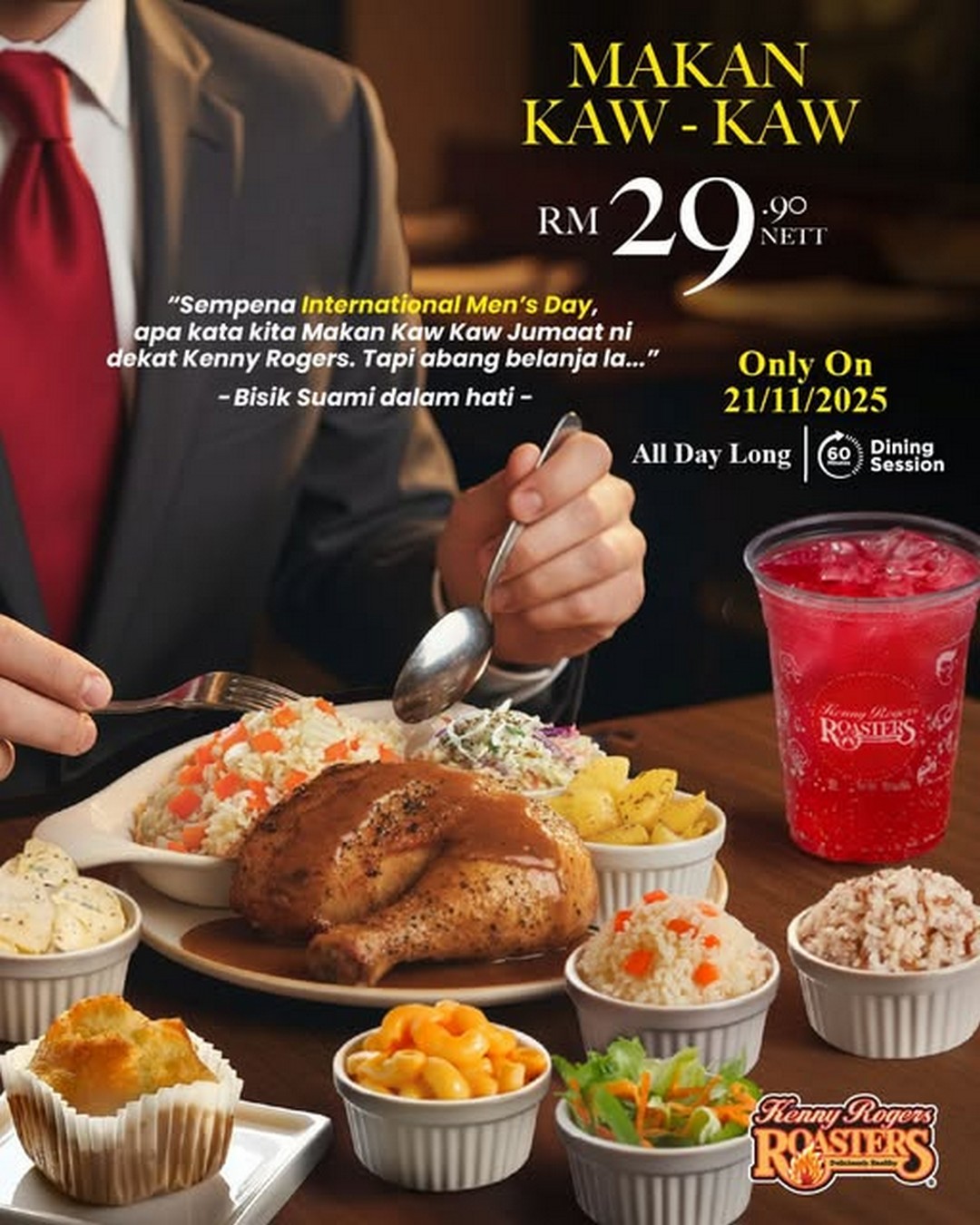 Kenny-Rogers-ROASTERS-Malaysia-Mens-Day-Special-Meal 21 November 2025: Kenny Rogers ROASTERS Malaysia: Men's Day Special Meal: Promotion with Refill Perks | Limited-Time Dining Deal