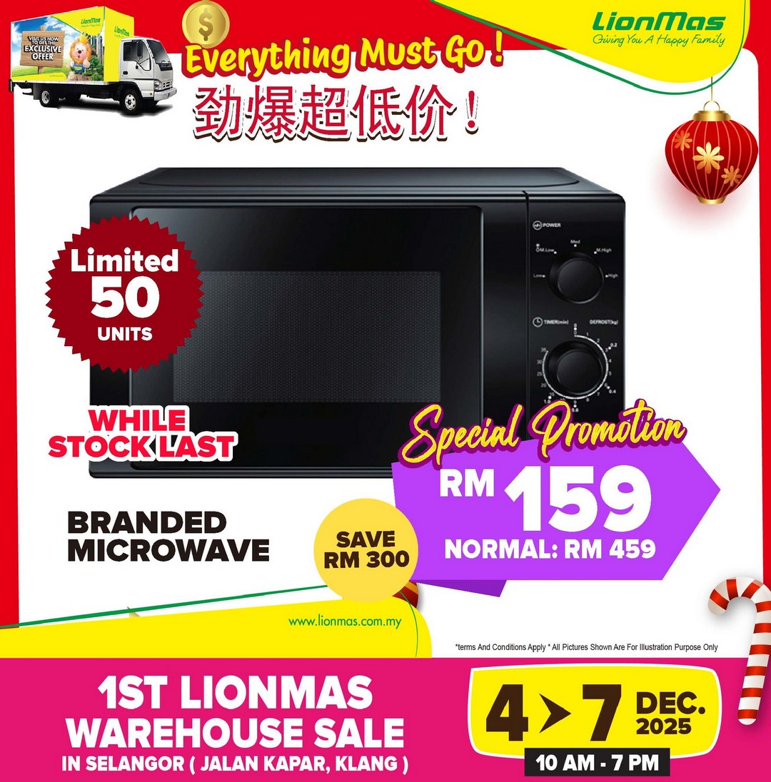Lionmas-Furnishers-HQ-Klang-Warehouse-Sale-10 4-7 December 2025: Lionmas Furnishers HQ: Klang Warehouse Sale – Unbeatable Discounts on Appliances, Furniture & Household Goods