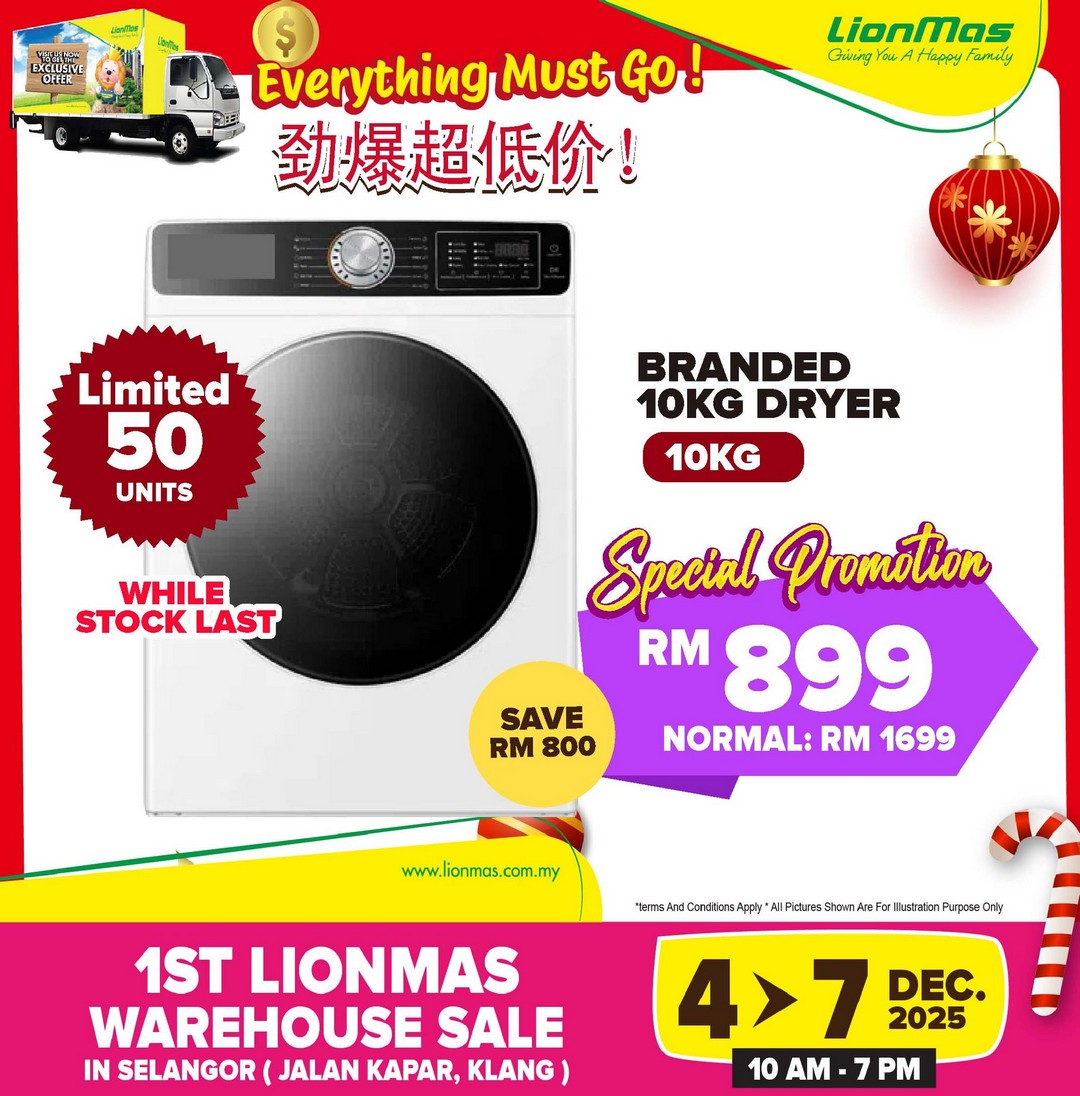 Lionmas-Furnishers-HQ-Klang-Warehouse-Sale-12 4-7 December 2025: Lionmas Furnishers HQ: Klang Warehouse Sale – Unbeatable Discounts on Appliances, Furniture & Household Goods