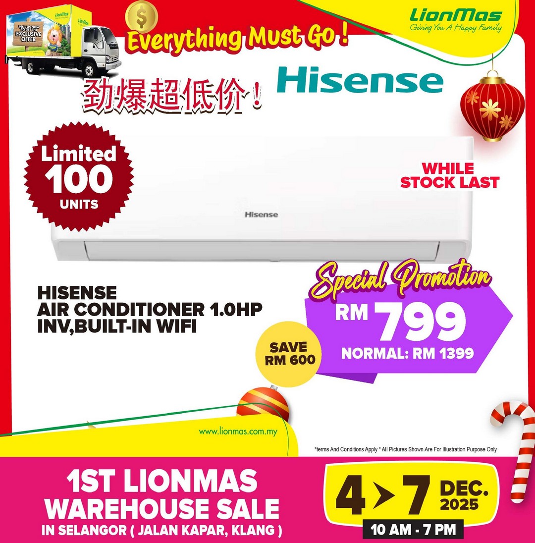 Lionmas-Furnishers-HQ-Klang-Warehouse-Sale-13 4-7 December 2025: Lionmas Furnishers HQ: Klang Warehouse Sale – Unbeatable Discounts on Appliances, Furniture & Household Goods
