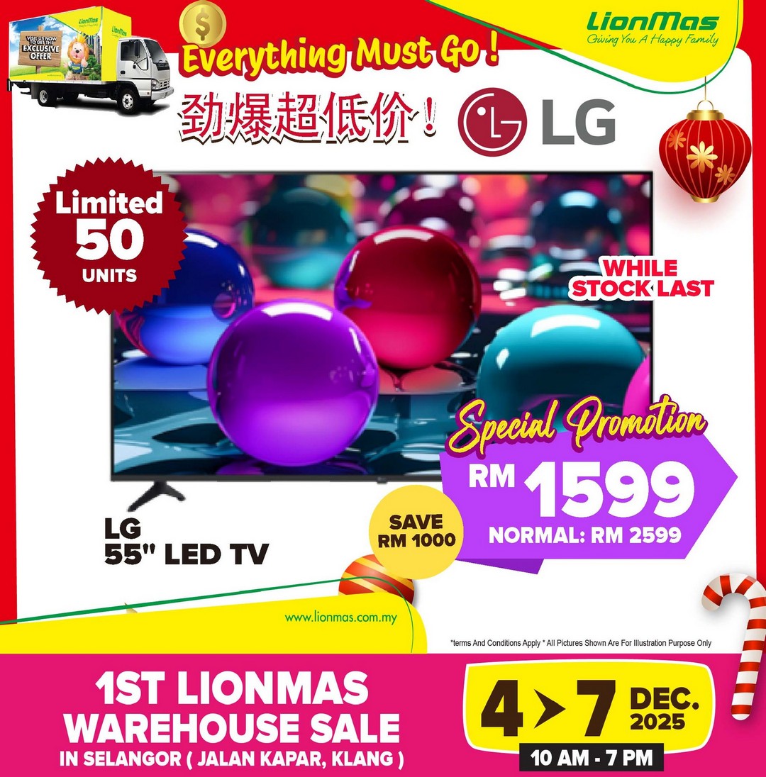 Lionmas-Furnishers-HQ-Klang-Warehouse-Sale-15 4-7 December 2025: Lionmas Furnishers HQ: Klang Warehouse Sale – Unbeatable Discounts on Appliances, Furniture & Household Goods