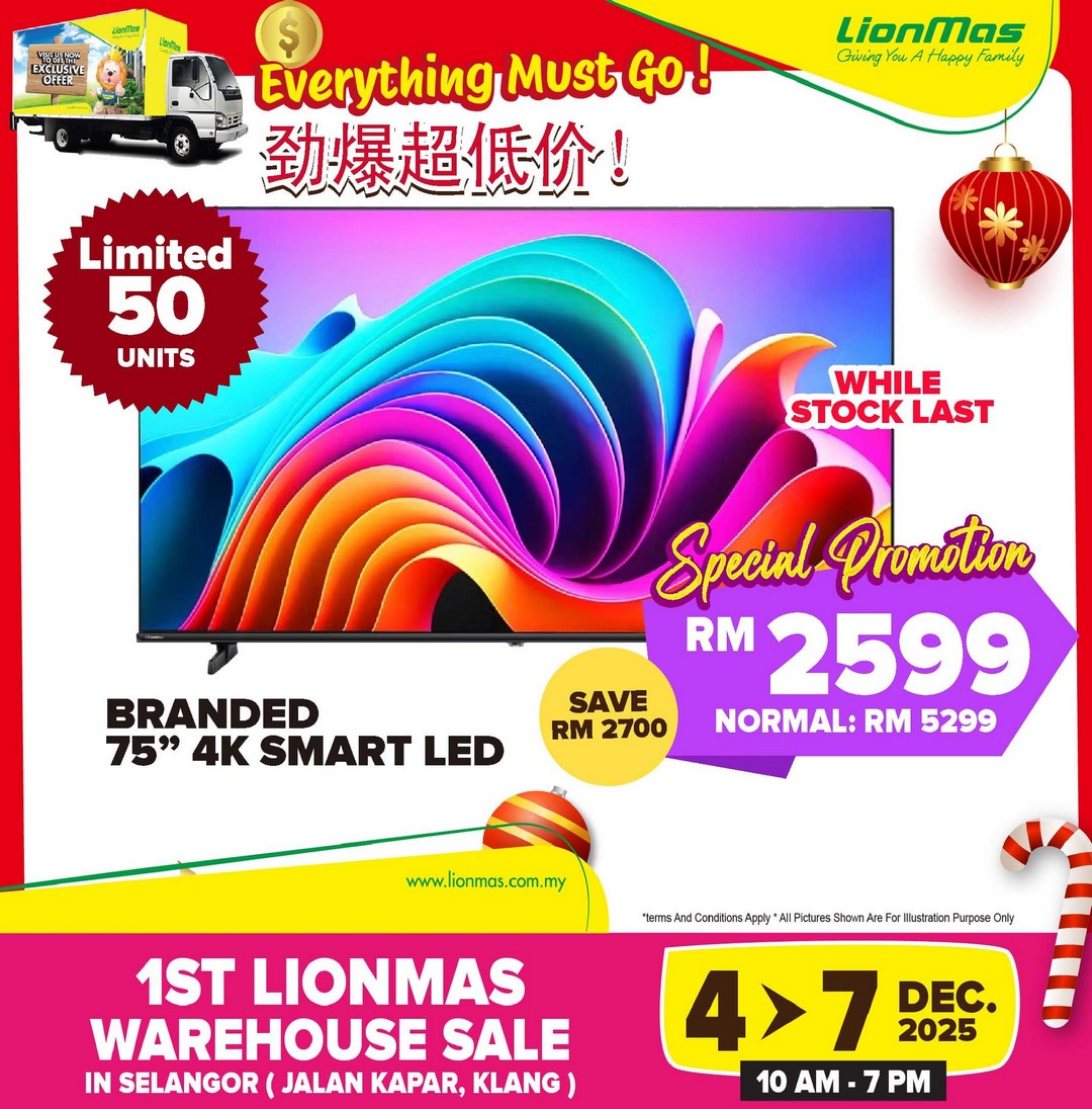 Lionmas-Furnishers-HQ-Klang-Warehouse-Sale-16 4-7 December 2025: Lionmas Furnishers HQ: Klang Warehouse Sale – Unbeatable Discounts on Appliances, Furniture & Household Goods