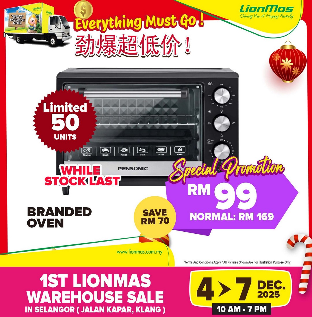 Lionmas-Furnishers-HQ-Klang-Warehouse-Sale-19 4-7 December 2025: Lionmas Furnishers HQ: Klang Warehouse Sale – Unbeatable Discounts on Appliances, Furniture & Household Goods