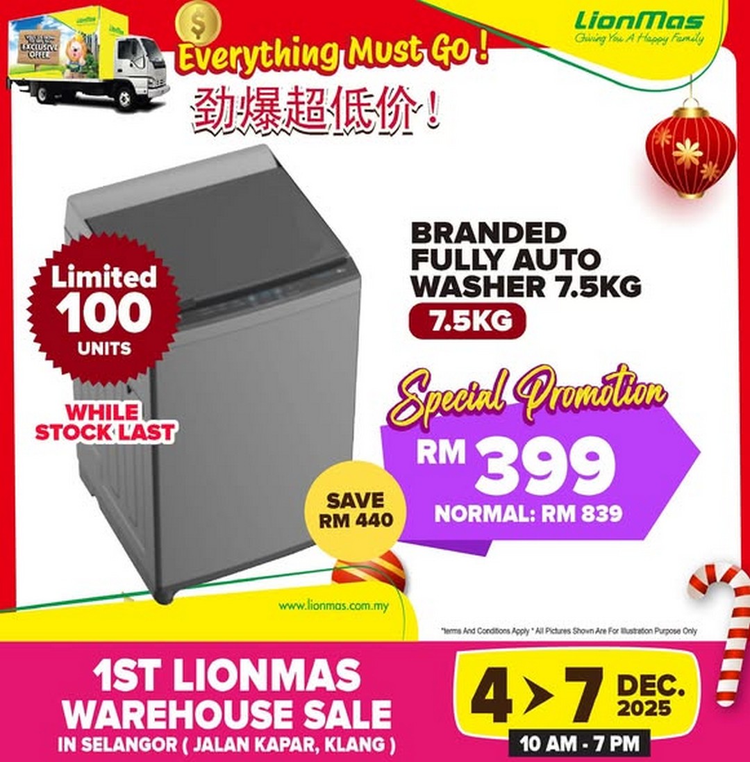 Lionmas-Furnishers-HQ-Klang-Warehouse-Sale-2 4-7 December 2025: Lionmas Furnishers HQ: Klang Warehouse Sale – Unbeatable Discounts on Appliances, Furniture & Household Goods