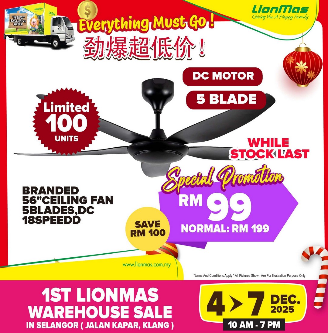Lionmas-Furnishers-HQ-Klang-Warehouse-Sale-20 4-7 December 2025: Lionmas Furnishers HQ: Klang Warehouse Sale – Unbeatable Discounts on Appliances, Furniture & Household Goods
