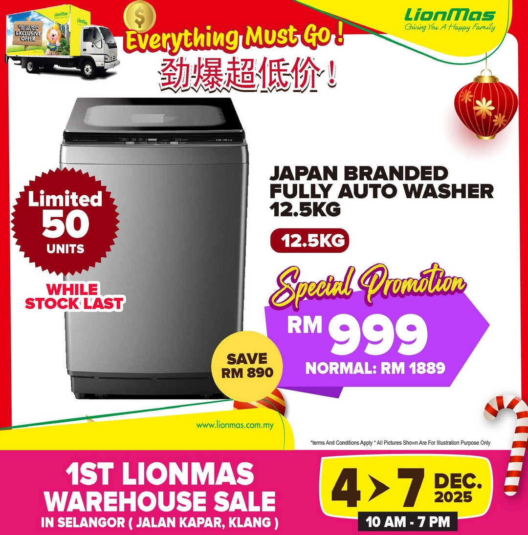 Lionmas-Furnishers-HQ-Klang-Warehouse-Sale-21 4-7 December 2025: Lionmas Furnishers HQ: Klang Warehouse Sale – Unbeatable Discounts on Appliances, Furniture & Household Goods
