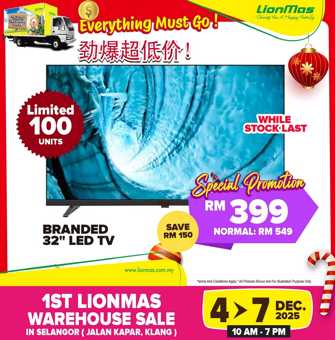 Lionmas-Furnishers-HQ-Klang-Warehouse-Sale-22 4-7 December 2025: Lionmas Furnishers HQ: Klang Warehouse Sale – Unbeatable Discounts on Appliances, Furniture & Household Goods