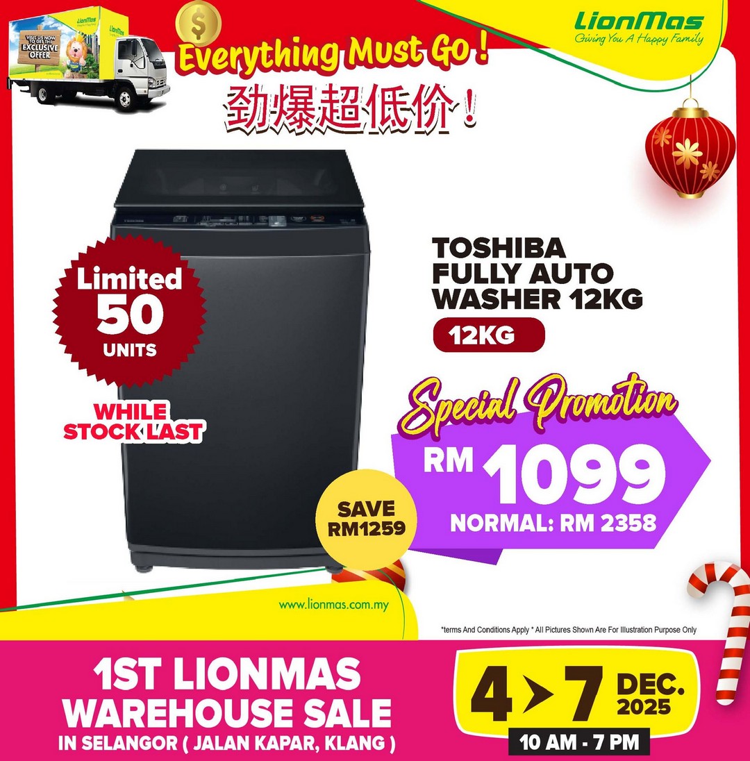 Lionmas-Furnishers-HQ-Klang-Warehouse-Sale-23 4-7 December 2025: Lionmas Furnishers HQ: Klang Warehouse Sale – Unbeatable Discounts on Appliances, Furniture & Household Goods