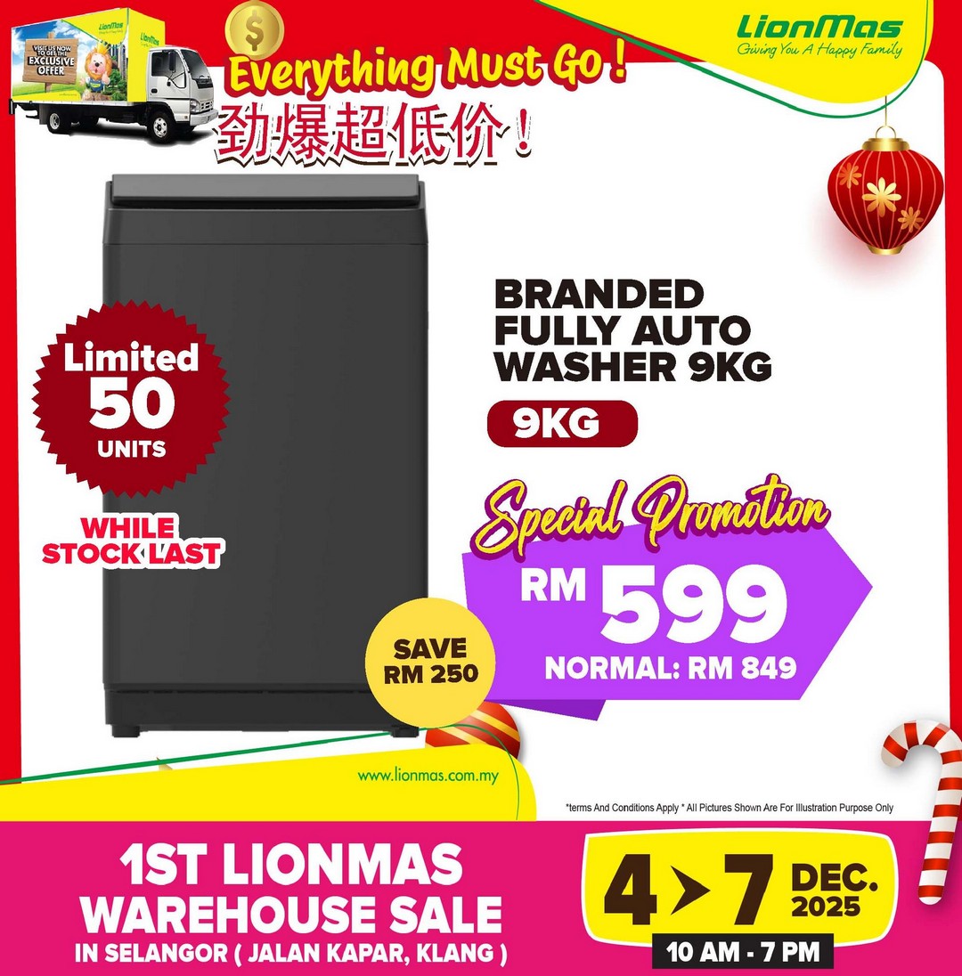 Lionmas-Furnishers-HQ-Klang-Warehouse-Sale-24 4-7 December 2025: Lionmas Furnishers HQ: Klang Warehouse Sale – Unbeatable Discounts on Appliances, Furniture & Household Goods