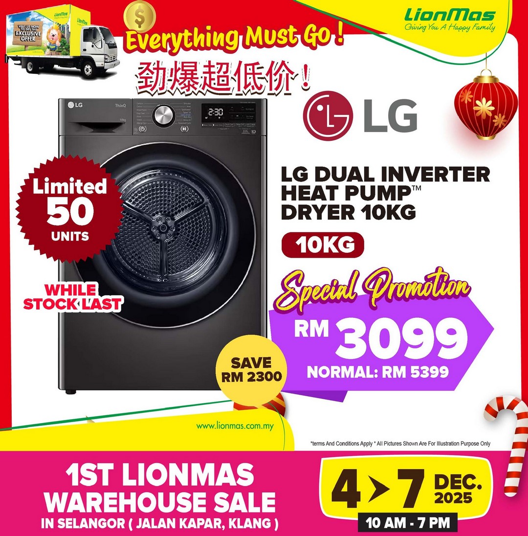 Lionmas-Furnishers-HQ-Klang-Warehouse-Sale-25 4-7 December 2025: Lionmas Furnishers HQ: Klang Warehouse Sale – Unbeatable Discounts on Appliances, Furniture & Household Goods