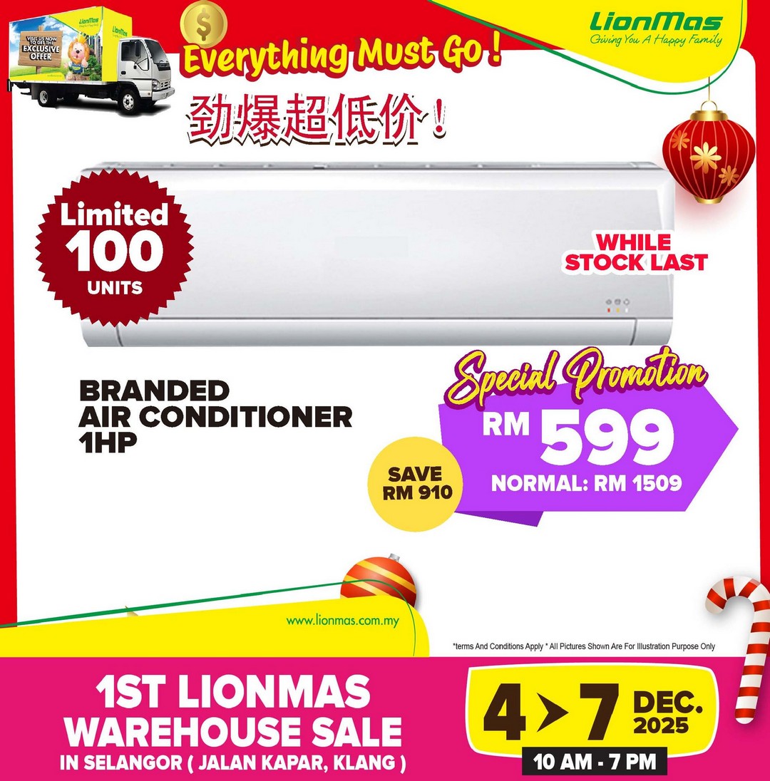 Lionmas-Furnishers-HQ-Klang-Warehouse-Sale-4 4-7 December 2025: Lionmas Furnishers HQ: Klang Warehouse Sale – Unbeatable Discounts on Appliances, Furniture & Household Goods