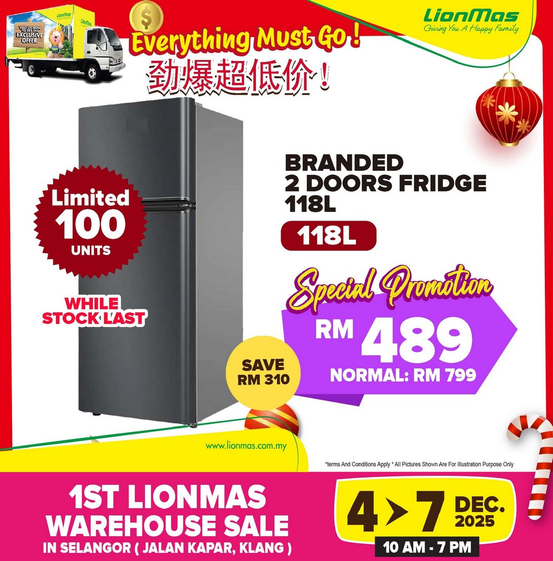 Lionmas-Furnishers-HQ-Klang-Warehouse-Sale-5 4-7 December 2025: Lionmas Furnishers HQ: Klang Warehouse Sale – Unbeatable Discounts on Appliances, Furniture & Household Goods