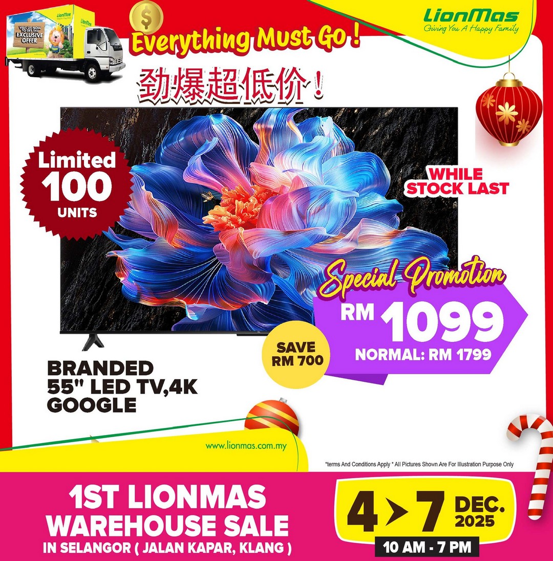 Lionmas-Furnishers-HQ-Klang-Warehouse-Sale-7 4-7 December 2025: Lionmas Furnishers HQ: Klang Warehouse Sale – Unbeatable Discounts on Appliances, Furniture & Household Goods