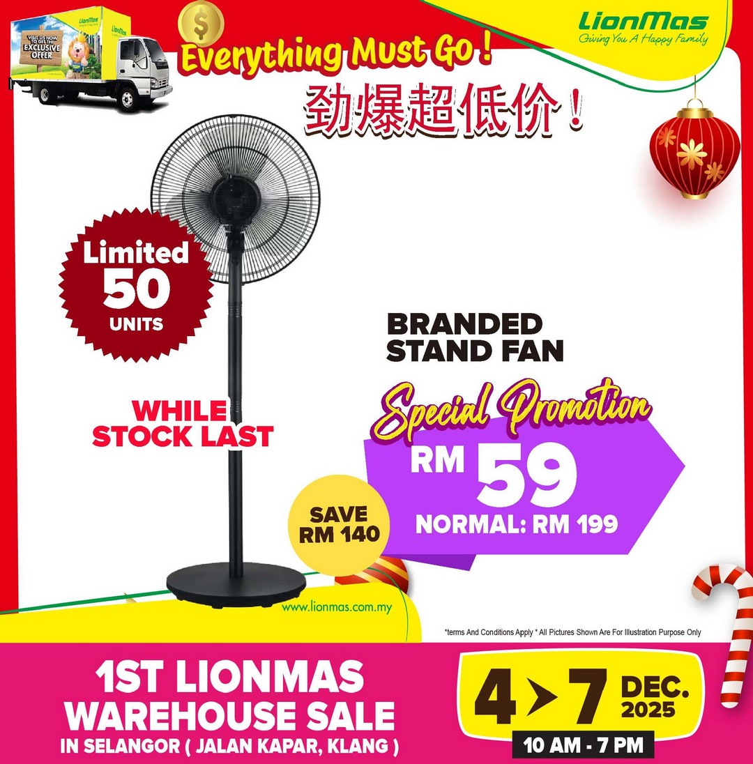 Lionmas-Furnishers-HQ-Klang-Warehouse-Sale-8 4-7 December 2025: Lionmas Furnishers HQ: Klang Warehouse Sale – Unbeatable Discounts on Appliances, Furniture & Household Goods