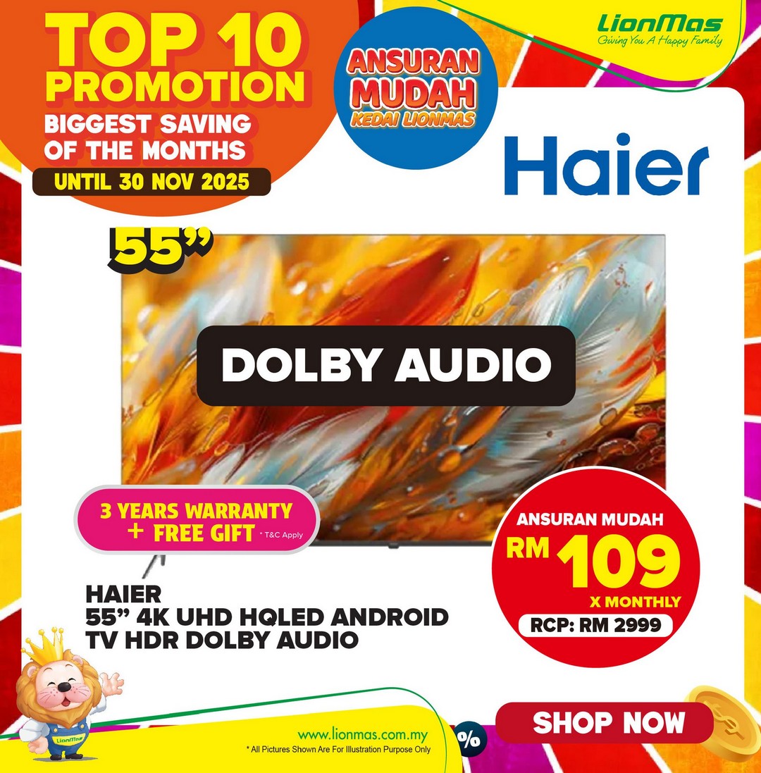Lionmas-Furnishers-HQ-Top-10-Electronics-Deals-4 Now till 30 November 2025: Lionmas Furnishers HQ: Top 10 Electronics Deals of the Month – Promotion