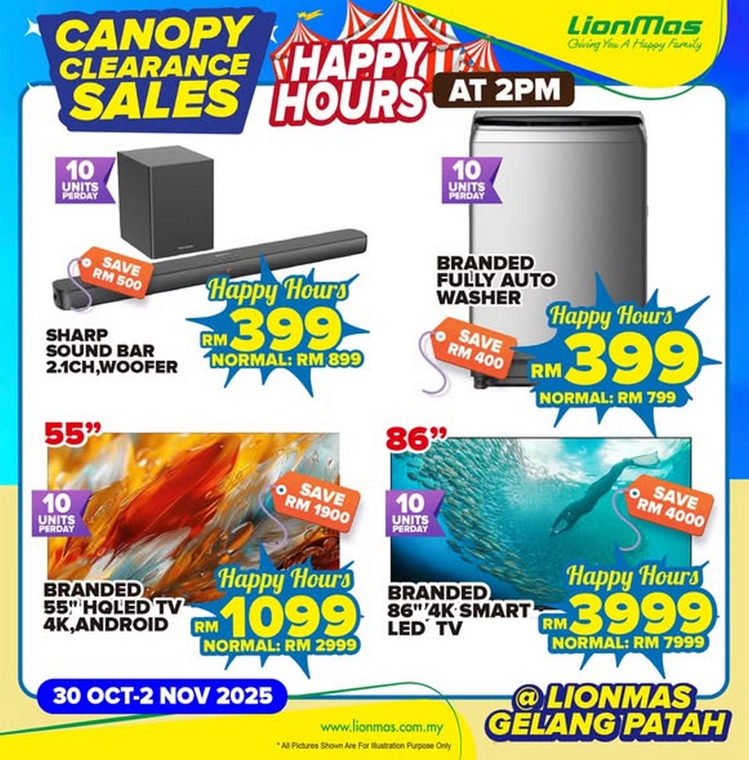 Lionmas-Furnishers-Malaysia-Year-End-Clearance-Sale-3 30 October – 9 November 2025: Lionmas Furnishers Malaysia Year-End Clearance Sale with Up to 80% OFF on Electrical and Home Appliances