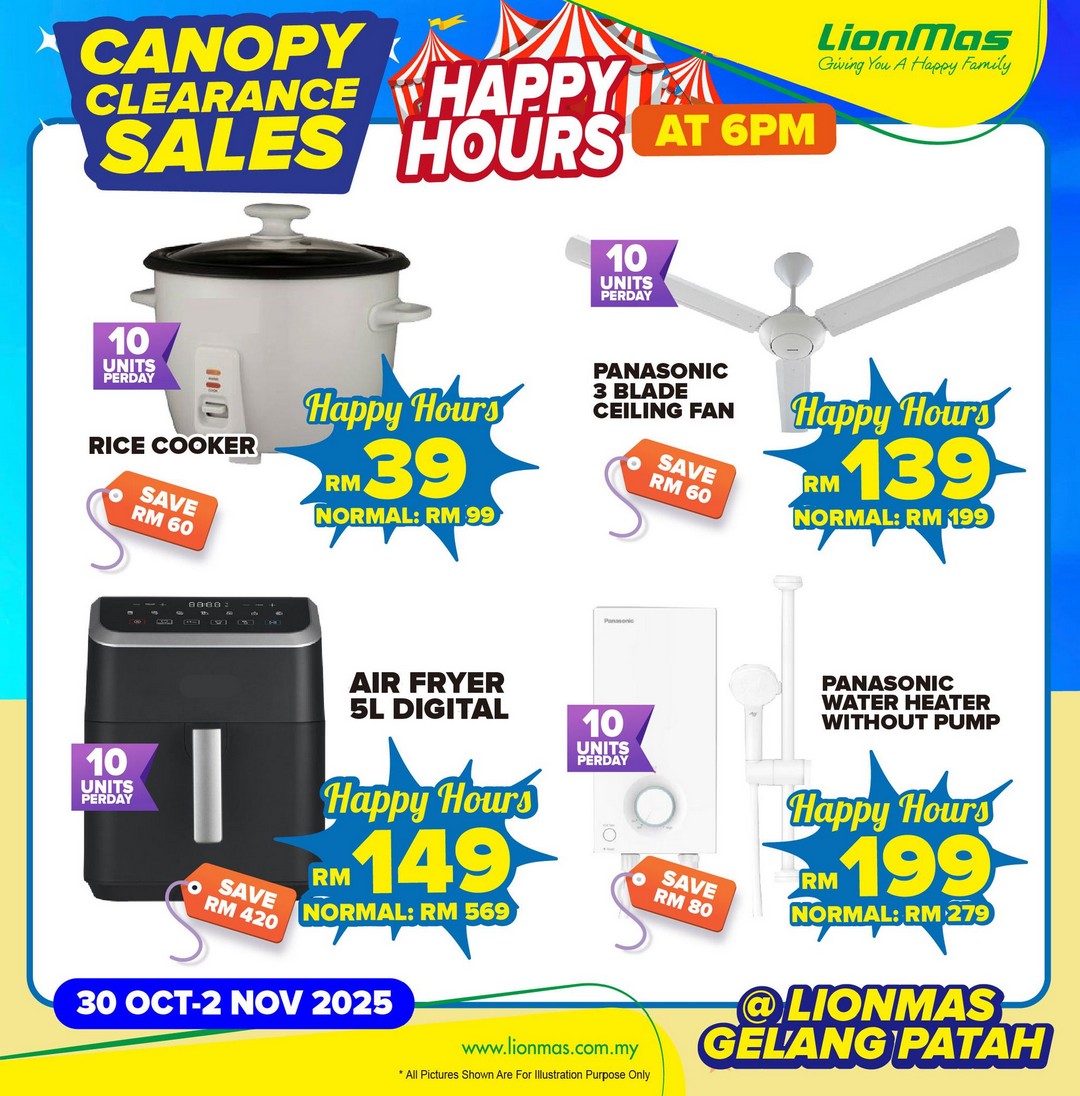 Lionmas-Furnishers-Malaysia-Year-End-Clearance-Sale-6 30 October – 9 November 2025: Lionmas Furnishers Malaysia Year-End Clearance Sale with Up to 80% OFF on Electrical and Home Appliances