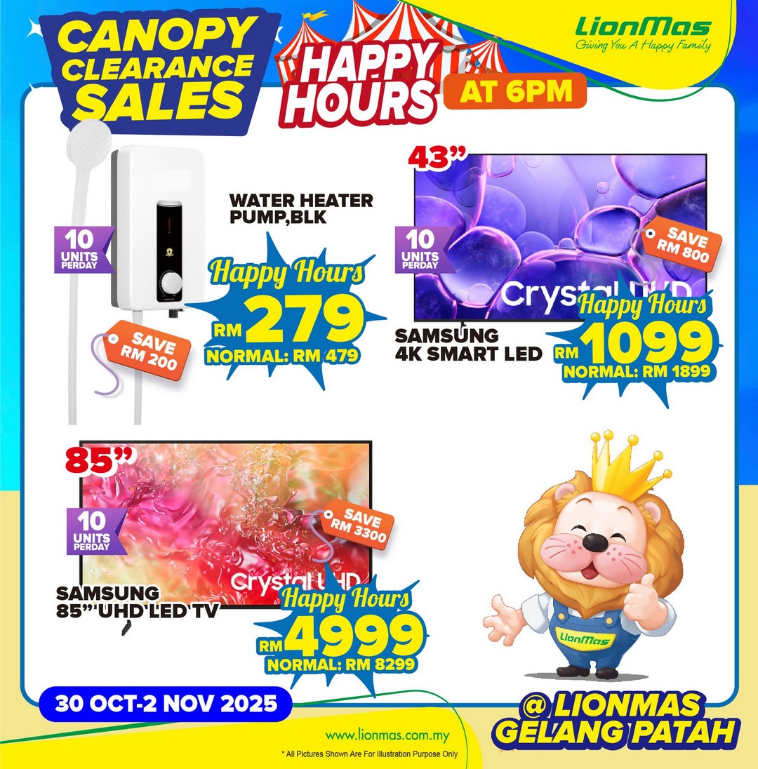 Lionmas-Furnishers-Malaysia-Year-End-Clearance-Sale-7 30 October – 9 November 2025: Lionmas Furnishers Malaysia Year-End Clearance Sale with Up to 80% OFF on Electrical and Home Appliances